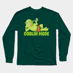 Goblin mode trolling the internet slobbing around evil remarks Long Sleeve T-Shirt